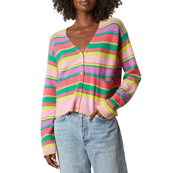 Velvet by Graham & Spencer Women Jane Long Sleeve Cardigan Multi Size XS - Picture 1 of 4